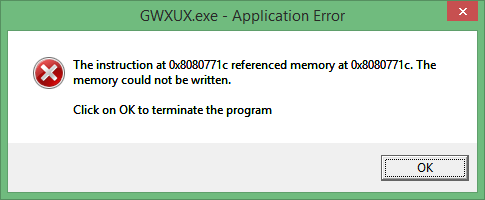 come rimuovere GWXUX.exe Applicazione errore