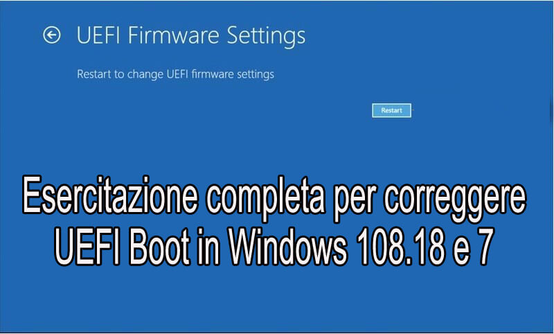 rimuovi UEFI Boot in Windows 10