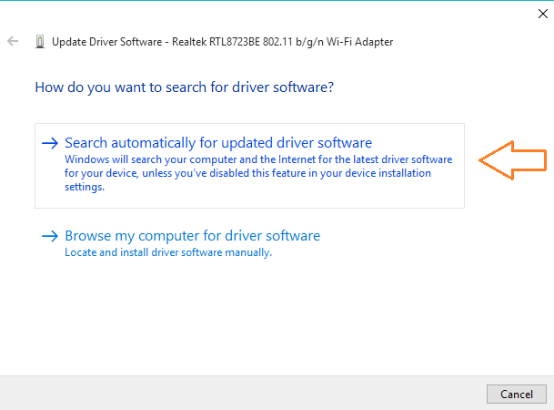 Cerca automaticamente il software driver aggiornato