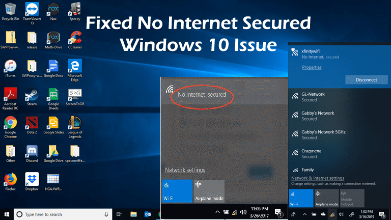 no internet assicurato di Windows 10
