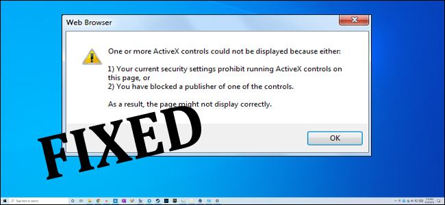 Correggi "Le tue attuali impostazioni di sicurezza vietano l'esecuzione di ActiveX",