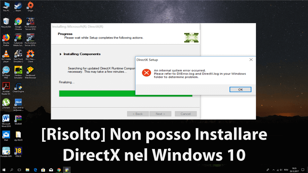 Non posso installare DirectX in Windows 10