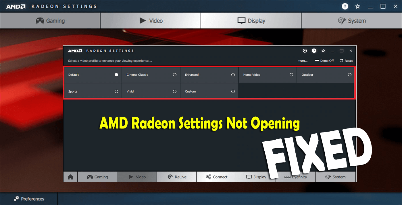 Le impostazioni AMD Radeon non apriranno il problema