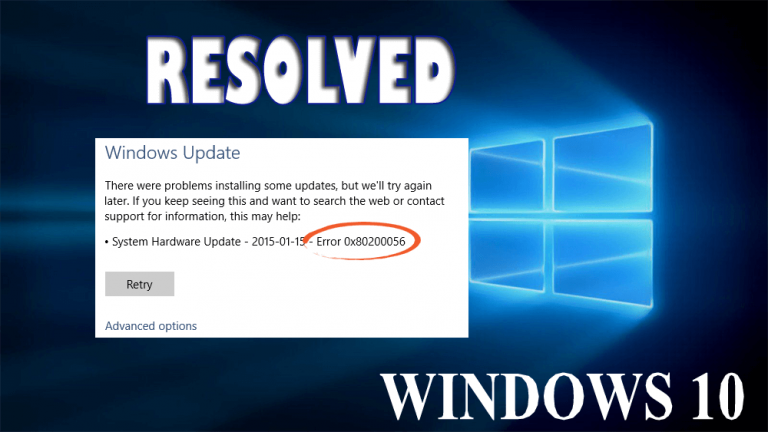 risolvere il codice di errore di upgrade di Windows 10 0x80200056