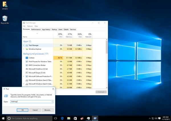 Apri il Compito manager in Windows 10