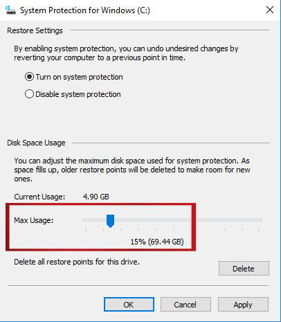 Errore di backup del sistema Windows