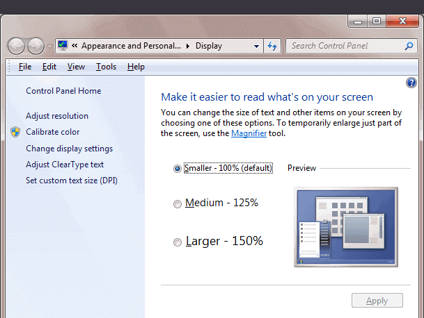 visualizzazione sfocata su computer Windows