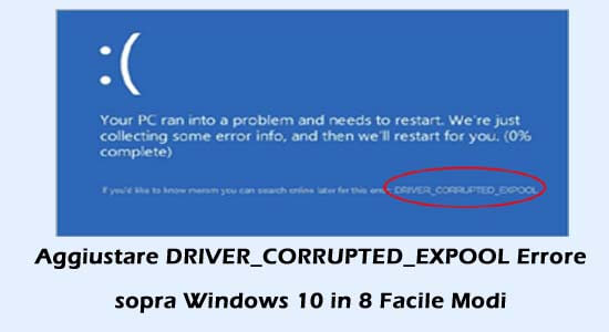 DRIVER_CORRUPTED_EXPOOL errore