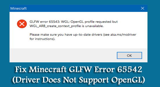 Errore GLFW 65542 Minecraft
