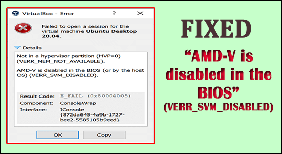 AMD-V è disabilitato nel BIOS