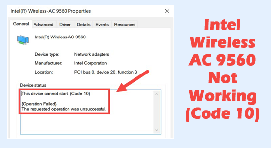 Intel Wireless AC 9560 non funzionante (codice 10)