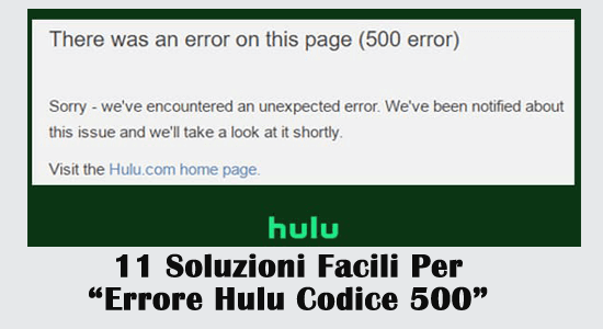 Errore Hulu codice 500