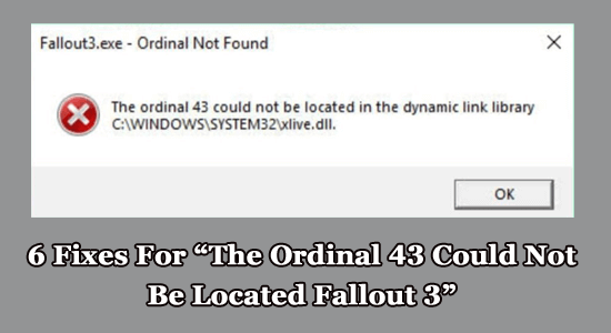 Errore ordinale 43 di Fallout 3