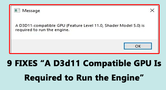 È necessaria una GPU compatibile D3d11 per eseguire il motore