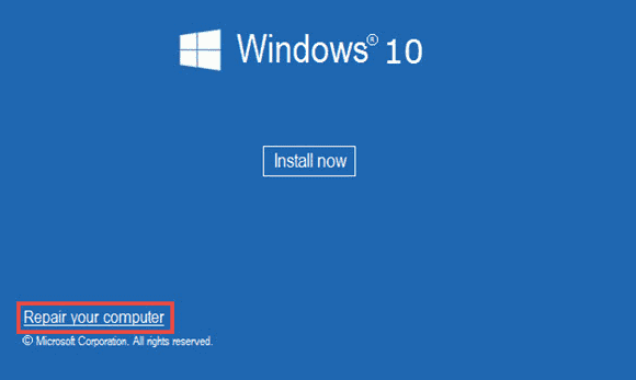 Correggi l'avvio UEFI in Windows 10